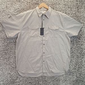 New Paper Denim & Cloth Shirt Men 2X Gray Button Down Collared Casual Pocket